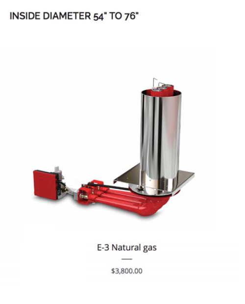 Oven Gas Burner E-3 Natural Gas
