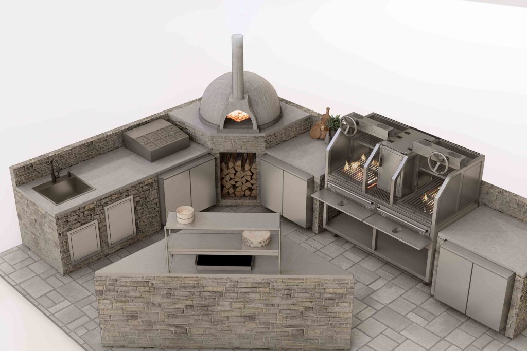 cad generated outdoor kitchen design